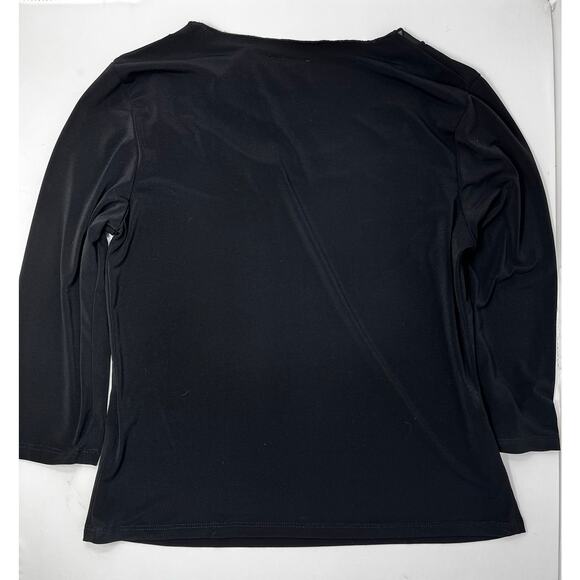 Vintage Biyaycda Career Woman's Black Blouse with sheer bow size M Pre-Owned - Picture 1 of 9
